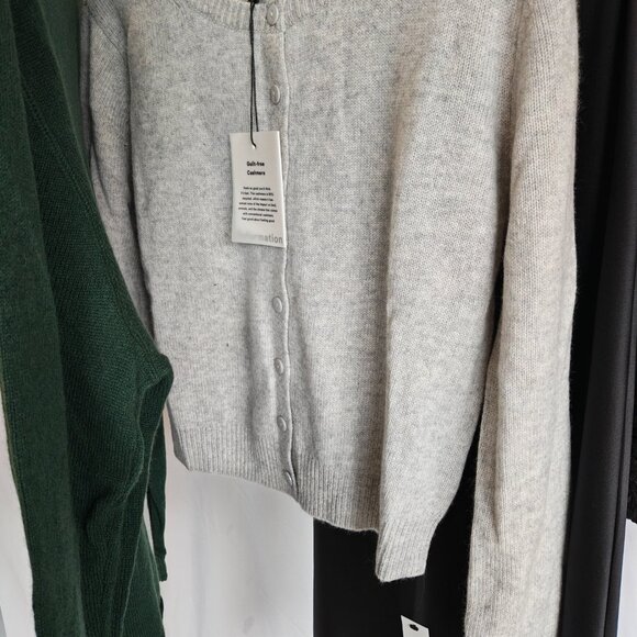 REFORMATION Clara Cashmere Cardigan in Light Grey, size S - Picture 2 of 8
